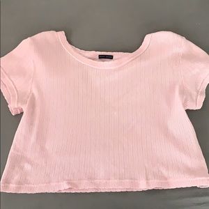 Pink Brandy Melville cropped tee shirt